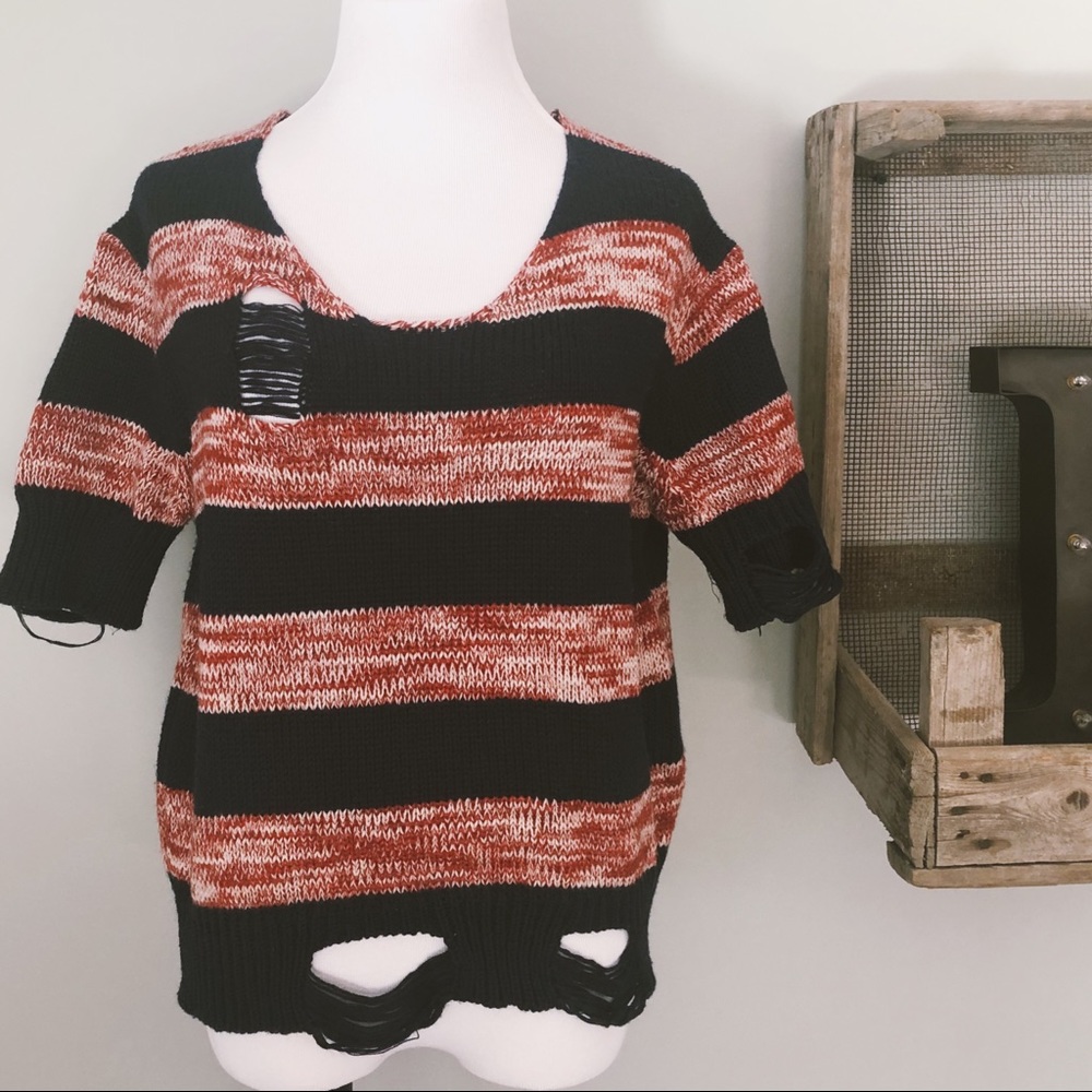 Artisan de Luxe / Anthropologie Distressed Sweater